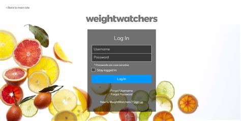 weight watchers uk login